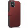 Mercedes Perforated Leather flip cover borító - iPhone 12 mini - piros