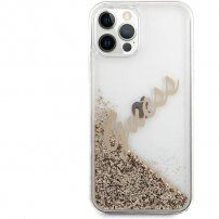 Guess Liquid Glitter Vintage tok - iPhone 12 Pro Max - arany