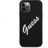 Guess Vintage Script szilikon tok - iPhone 12 Pro Max - fekete
