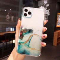 Ütésálló átlátszó tok márvány mintával - iPhone 11 Pro - kék