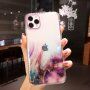 Ütésálló átlátszó tok márvány mintával - iPhone 12 Pro Max - lila