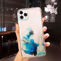 Ütésálló átlátszó tok márvány mintával - iPhone 12 Pro Max - világoskék