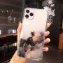 Ütésálló átlátszó tok márvány mintával - iPhone 12 Pro Max - sötét lila