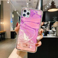 Ütésálló védőtok - absztrakt festmény - iPhone 12 Pro Max - lila- - rózsaszín