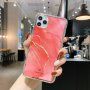 Ütésálló márvány mintás tok - iPhone 12 Pro Max - korall