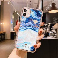 Ütésálló márvány mintás tok - iPhone 12 mini - királykék