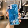 Ütésálló márvány mintás tok - iPhone 11 Pro - égszínkék