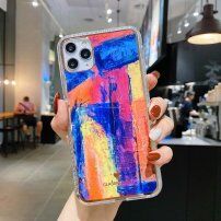 Ütésálló védőtok - absztrakt festmény - iPhone 11 - kék