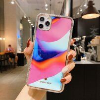 Ütésálló védőtok - absztrakt festmény - iPhone 12 Pro Max - kék- - rózsaszín