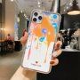 Ütésálló védőtok - absztrakt festmény - iPhone 12 / 12 Pro - narancssárga