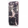 Puha műanyag tok márvány mintával - iPhone 5 / 5S / SE (2016) - fekete-arany