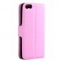 Flip cover tok bőr textúrával iPhone 5 / 5S / SE (2016) - világos rózsaszín