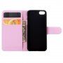 Flip cover tok bőr textúrával iPhone 5 / 5S / SE (2016) - világos rózsaszín