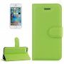 Flip cover tok bőr textúrával iPhone 5 / 5S / SE (2016) - zöld