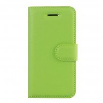 Flip cover tok bőr textúrával iPhone 5 / 5S / SE (2016) - zöld
