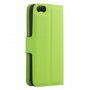 Flip cover tok bőr textúrával iPhone 5 / 5S / SE (2016) - zöld