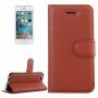 Flip cover tok bőr textúrával iPhone 5 / 5S / SE (2016) - barna