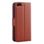 Flip cover tok bőr textúrával iPhone 5 / 5S / SE (2016) - barna