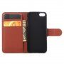 Flip cover tok bőr textúrával iPhone 5 / 5S / SE (2016) - barna