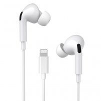 WK fejhallgató mikrofonnal és hangerőszabályzóval lightning csatlakozóval - Apple készülék - fehér
