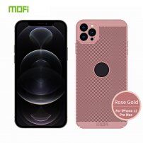 MOFI ütésálló légáteresztő tok - iPhone 12 Pro Max - rózsaszín-arany