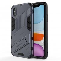Tartós védőtok állvánnyal - iPhone X / XS - szürke