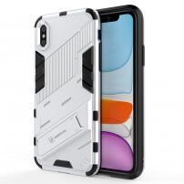 Tartós védőtok állvánnyal - iPhone X / XS - fehér