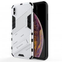 Tartós védőtok állvánnyal - iPhone XS Max - fehér