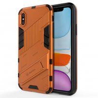 Tartós védőtok állvánnyal - iPhone X / XS - narancssárga