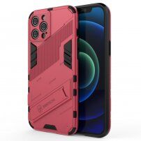 Tartós védőtok állvánnyal - iPhone 12 Pro Max - rózsaszín