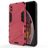 Tartós védőtok állvánnyal - iPhone XS Max - rózsaszín
