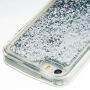 Védő tok folyékony flitterekkel Apple iPhone SE (2016) / 5S / 5 - fekete / ezüst
