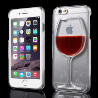 Műanyag tok pohár vörös borral Apple iPhone 6 / 6S