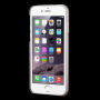 Védő tok folyékony flitterekkel Apple iPhone 6 / 6S - világoskék flitterek rózsaszín szívecskékkel