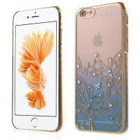 KAVARO védőtok csillogó kövekkel Apple iPhone 6S Plus / 6 Plus - kék lepkékkel