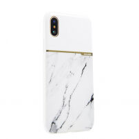 SULADA elegáns tok márvány mintával Apple iPhone XS / iPhone X - fehér