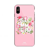 NXE műanyag védő tok edzett üveg réteggel Apple iPhone XS / iPhone X - rózsazsín