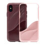 Elegáns tok 3D mintával Apple iPhone XS / iPhone X - borszínű / rózsaszín-arany