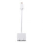 Redukció lightning és jack 3.5 konektorral töltéshez és zenehallgatáshoz egyszerre mert iPhone - fehér