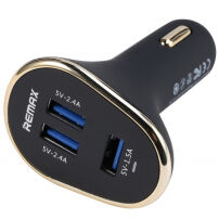 REMAX autótöltő három porttal Apple iPhone / iPad / iPod - fekete