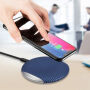 Vezeték nélküli QI töltő csúszásgátló felülettel Apple iPhone - kék / ezüst