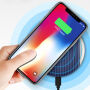 Vezeték nélküli QI töltő csúszásgátló felülettel Apple iPhone - kék / ezüst