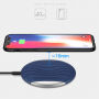 Vezeték nélküli QI töltő csúszásgátló felülettel Apple iPhone - kék / ezüst
