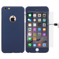 Edzett egész keretes tok védő üveget beleértve iPhone 6 Plus / 6S Plus - sötétkék