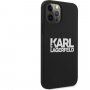 Karl Lagerfeld Stack White Logo szilikon tok - iPhone 12 Pro Max - fekete