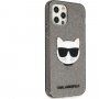 Karl Lagerfeld Choupette Head Glitter tok - iPhone 12 Pro Max - fekete