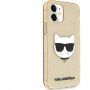 Karl Lagerfeld Choupette Head Glitter tok - iPhone 12 mini - arany