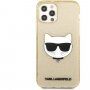 Karl Lagerfeld Choupette Head Glitter tok - iPhone 12 Pro Max - arany