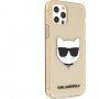 Karl Lagerfeld Choupette Head Glitter tok - iPhone 12 Pro Max - arany