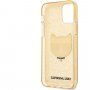Karl Lagerfeld Choupette Head Glitter tok - iPhone 12 Pro Max - arany
